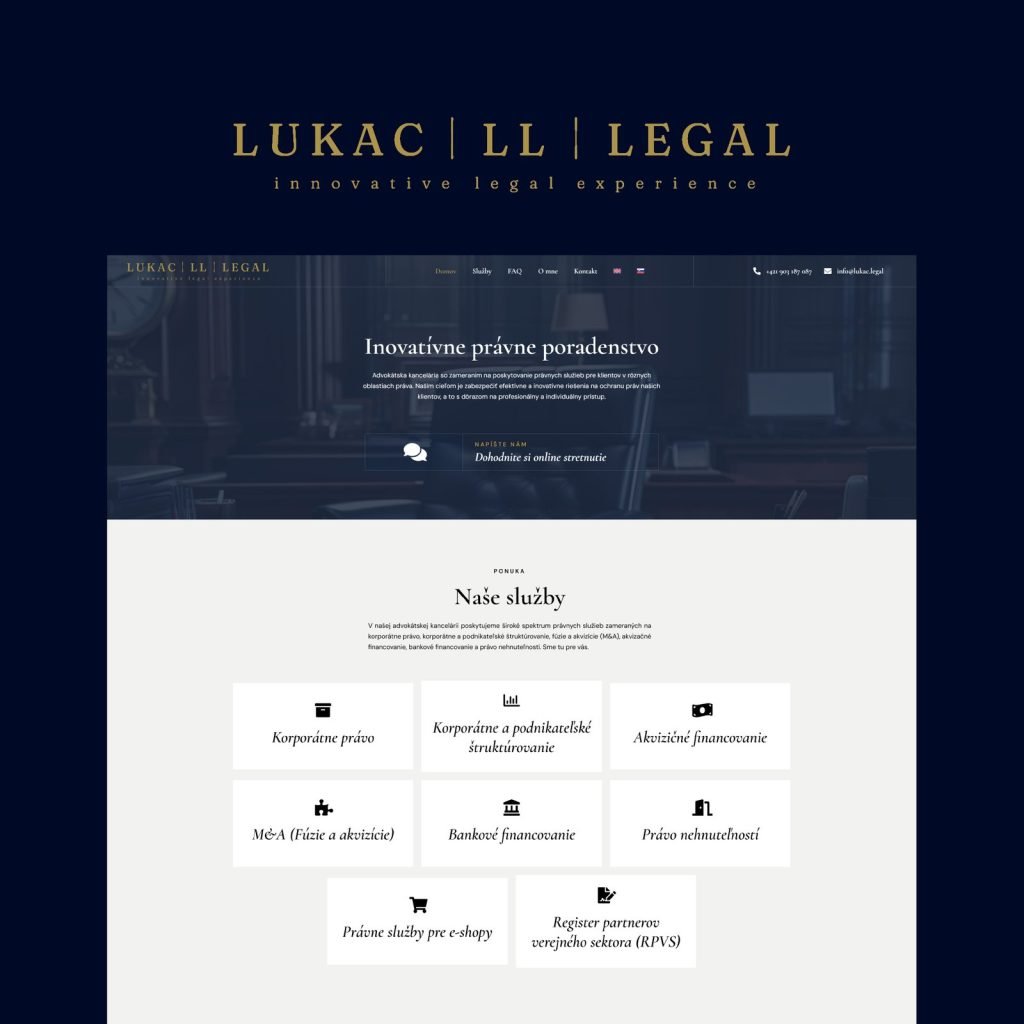 Ukážka realizácie Lukac.legal od Finestudio